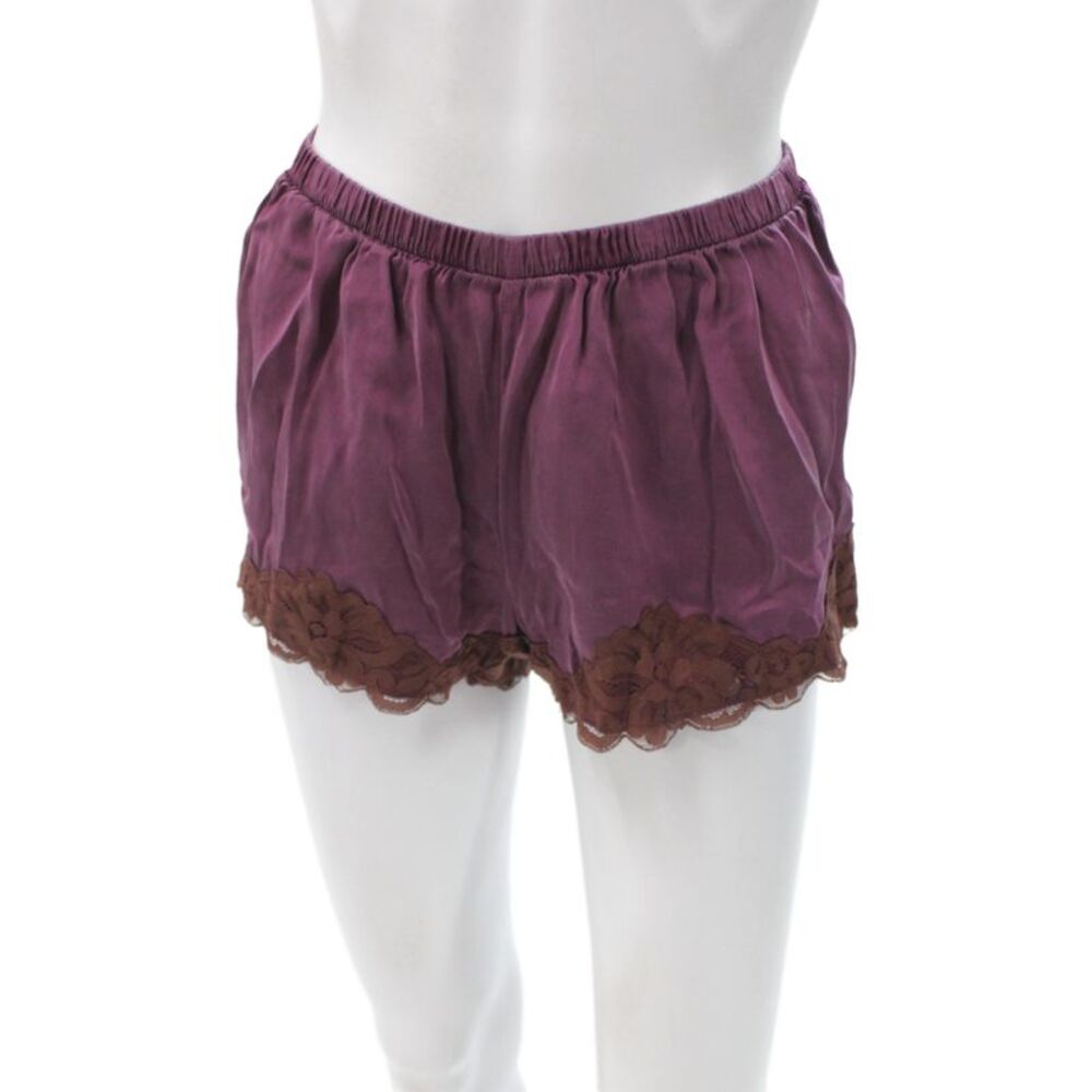 Gold Hawk Womens Silk Babydoll Sleep Shorts Purple Size S